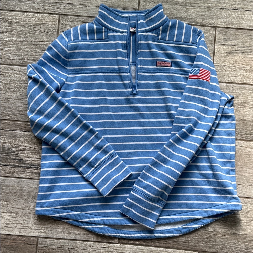 Vineyard Vines Blue and White Striped Pullover
